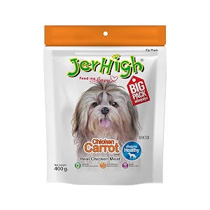 jerhigh carrot stick dog treat with real chicken meat - 400 g adult