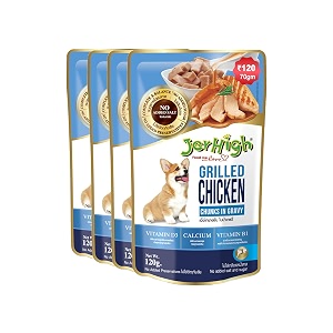 jerhigh wet dog food for all life stages human grade high protein chicken gravy grilled chicken 120g pack of 4