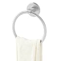 Jesginboo Adhesive Hand Towel Holder, Round Towel Ring, Brushed Nickel