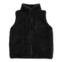 JESKIDS Girls' Boys Sherpa Fleece Vest Outwear Lightweight Solid Color Cute Jacket with Pockets 2-11 Years