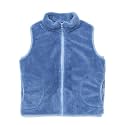JESKIDS Girls' Boys Sherpa Fleece Vest Outwear Lightweight Solid Color Cute Jacket with Pockets 2-11 Years