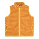 JESKIDS Girls' Boys Sherpa Fleece Vest Outwear Lightweight Solid Color Cute Jacket with Pockets 2-11 Years