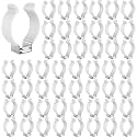 JESLED T8 U Clips Holder Bracket for 8FT LED Light Bulbs, (50-Pack) LED Fluorescent Tube Replacement Mounting Accessories, Stainless Steel Lamp Support, Lampholder, Pipe Clamps to Prevent Sagging