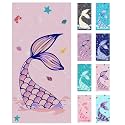 Jessy Home 4 Pack Mermaid Beach Towel 30"x60" Soft Microfiber Swim Towels Absorbent Quick Dry Sand Free Beach Towels Set for Girls &amp; Women for Beach Travel - Orchid