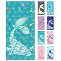 Jessy Home 4 Pack Mermaid Beach Towel 30"x60" Soft Microfiber Swim Towels Absorbent Quick Dry Sand Free Beach Towels Set for Girls & Women for Beach Travel - Mint Green