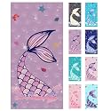 Jessy Home 4 Pack Mermaid Beach Towel 30"x60" Soft Microfiber Swim Towels Absorbent Quick Dry Sand Free Beach Towels Set for Girls &amp; Women for Beach Travel - Light Purple