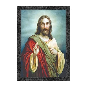 jesus christ photo with frame 11x14 inch