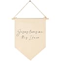 Jesus Loves Me This I Know-Scripture Pennant Flag Sign Gift for Baby Boys Girls Kids-Christian Bible Verses-Canvas Pennant Banner Pennant Wall Decor Gift for Nursery Baby Room Homeschool Playroom