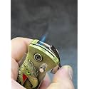 Jet Flame Windproof Metal Lighter, Antique Style, Gold