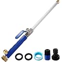 Jet Nozzle for Garden Hose, Metal Power Washer Wand with 2 Brass Nozzles, High Pressure Washer with Quick Connect Adapter for Car Wash, Patio, Window and Garden Watering(Blue)