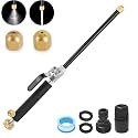 Jet Nozzle for Garden Hose, Metal Power Washer Wand with 2 Brass Nozzles, High Pressure Washer with Quick Connect Adapter for Car Wash, Patio, Window and Garden Watering-Black