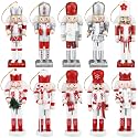 Jetec 10 Pcs Christmas Nutcracker Ornaments, Bright Style