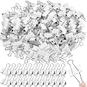 Jetec 100 Pack White Metal Binder Clips Bulk, 1.25in/32mm