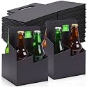 Jetec 100 Pcs 4 Cup Drink Carrier with Handle, Cardboard,Black