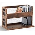 Jetec 2 Set Retro CD Storage Box, Holds 72 CDs(36 Each),Vintage Brown