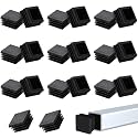 Jetec 20 Pack 1.25 Inch Square Tube End Caps, 1.25 Inch Tubing Plugs