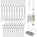 Jetec 20 Pcs Wind Spinner Swivel Hooks 360 Degree Rotating,Metal Color