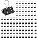 Jetec 200 Pcs Black Binder Clip Paper Clamp Metal Paper Clip, 1 Inch
