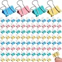 Jetec 200 Pcs Colorful Binder Clip Paper Clamp Metal Paper Clip, 0.6 Inch