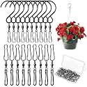 Jetec 30 Pcs Wind Spinner Swivel Hooks 360 Degree Rotating,Black