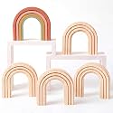 Jetec 5 Pack 6.3 Inch Unfinished Wood Rainbow for Crafts Paintable Cutouts