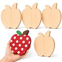 Jetec 5 Pack 6 Inch Unfinished Wooden Apple for Crafts Apple Cutouts