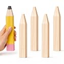 Jetec 5 Pack Giant Unfinished Wooden Pencil Cutouts, 7.9 Inch Blank Freestanding Wood Blocks to Paint, Classroom Table Name Sign Centerpieces Back to School DIY Craft Supplies Teacher Party Decor