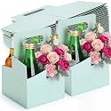 Jetec 50 Pcs 4 Cup Drink Carrier with Handle, Cardboard,Green