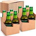 Jetec 50 Pcs 4 Cup Drink Carrier with Handle, Cardboard,Brown