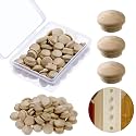 50 Pcs 1/2 Inch Wood Plugs for Screw Holes, Wooden Button Mushroom Head Cap