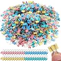 Jetec 500 Pcs Colorful Binder Clip Paper Clamp Metal Paper Clip, 0.6 Inch