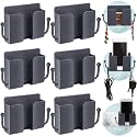Jetec 6 Pcs Wall Mount Phone Holder Self-Adhesive Wall Beside Organizer Storage Box Plastic Charging Phone Stand Remote Brackets Holder for Bedroom (Gray)