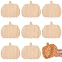 Jetec 9 Pcs Fall Wooden Pumpkins Cutouts for Crafts Unfinished Pumpkins