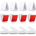 Jetec Self Adhesive Wall Clips, Double Sided Spring Clamp, White, 12 Pieces