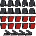 Jetec Self Adhesive Wall Clips, Double Sided Spring Clamp, Black, 24 Pieces