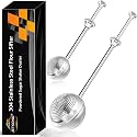 JETKONG 2 Pcs Flour Sifter, Stainless Steel Flour Duster for Bread Baking, Bakers Dusting Wand for Powdered Sugar and Spices (Small+Large, Silver)