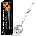 JETKONG Large Flour Duster for Baking, One-Handed Operation Sugar Sifter, 304 Stainless Steel Dusting Wand, Flour Sprinkler for Bread Baking (Large, Silver)