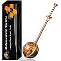 JETKONG Large Flour Duster for Baking, One-Handed Operation Sugar Sifter, 304 Stainless Steel Dusting Wand, Flour Sprinkler for Bread Baking (Large, Brown)