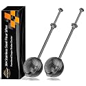 JETKONG Large Flour Sifter, Baking Sifters with 18/8 Stainless Steel Dusting Wand for Sugar, Flour and Spices, Set of 2 (Large, Black)