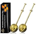JETKONG Large Flour Sifter, Baking Sifters with 18/8 Stainless Steel Dusting Wand for Sugar, Flour and Spices, Set of 2 (Large, Gold)