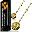 JETKONG 2 Pcs Flour Sifter, Stainless Steel Flour Duster for Bread Baking, Bakers Dusting Wand for Powdered Sugar and Spices (Small+Large, Gold)