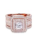 Jeulia 3 PC Enhancer Ring Set for Women 925 Sterling Silver Princess Cut Diamond Engagement Rings Cubic Zirconia Halo Solitaire Wedding Rings Anniversary Promise Rings for Her with Jewelry Box
