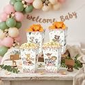 JeVenis 12 PCS Pink Jungle Animal Popcorn Boxes Safari Animal Candy Bags
