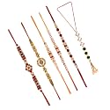 Combo of 3 Thread Dora Rakhi wtth 3 Lumba Set for Brother Bhaiya Bhabhi