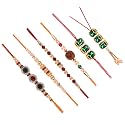 Combo of 3 Thread Dora Rakhi wtth 3 Lumba Set for Brother Bhaiya Bhabhi