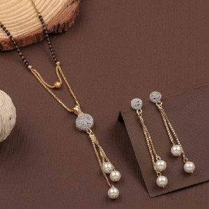 jewel world 18 inch short ad diamond nallapusalu dandalu for women alloy mangalsutra