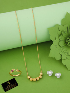 jewel world alloy gold-plated gold white jewellery set