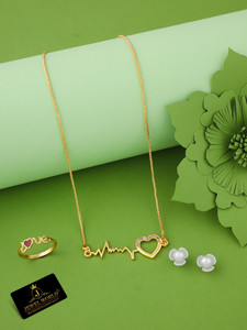 jewel world alloy gold-plated gold white jewellery set