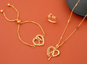 Jewel WORLD Brass, Alloy Gold-plated Gold Jewellery Set