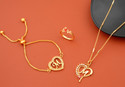 Jewel WORLD Brass, Alloy Gold-plated Gold, Red Jewellery Set